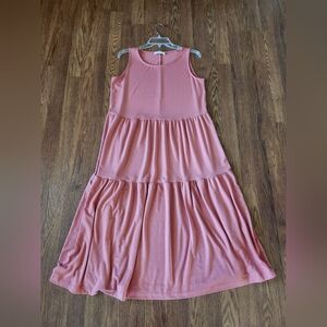 Zenana Outfitters Coral Tiered Maxi Dress